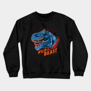 Dinosaur t rex head wild beast roar rage face Crewneck Sweatshirt